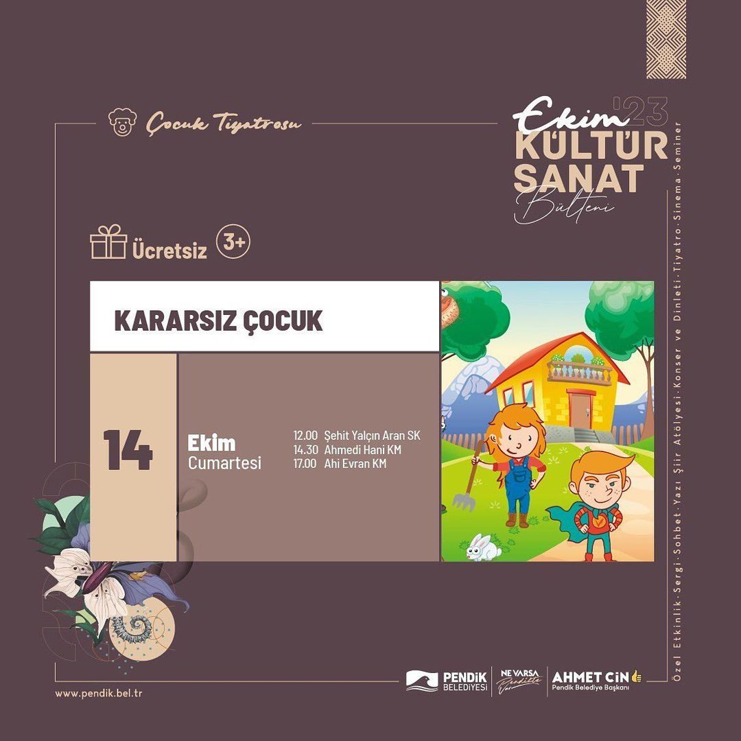 Pendik Belediyesi - Kararsız Çocuk, Çocuk Tiyatrosu